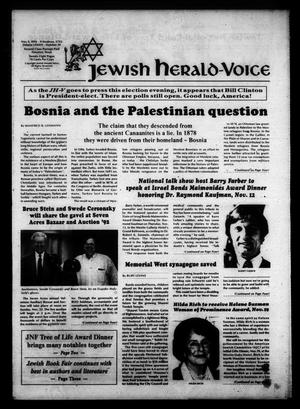 Primary view of object titled 'Jewish Herald-Voice (Houston, Tex.), Vol. 84, No. 30, Ed. 1 Thursday, November 5, 1992'.
