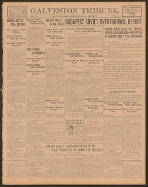 Primary view of object titled 'Galveston Tribune. (Galveston, Tex.), Vol. 39, No. 113, Ed. 1 Monday, April 7, 1919'.