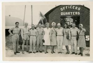 Primary view of object titled '[USO Group Outside Officer Quarters]'.