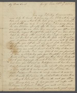 Primary view of [Letter from Elizabeth Dennis Teackle to Sarah Upshur Teackle Bancker - October 7, 1807]