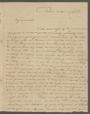 [Letter from Elizabeth Dennis Teackle to her sister Sarah Upshur Teackle Bancker written from Barren Creek - August 6, c. 1810-1815]