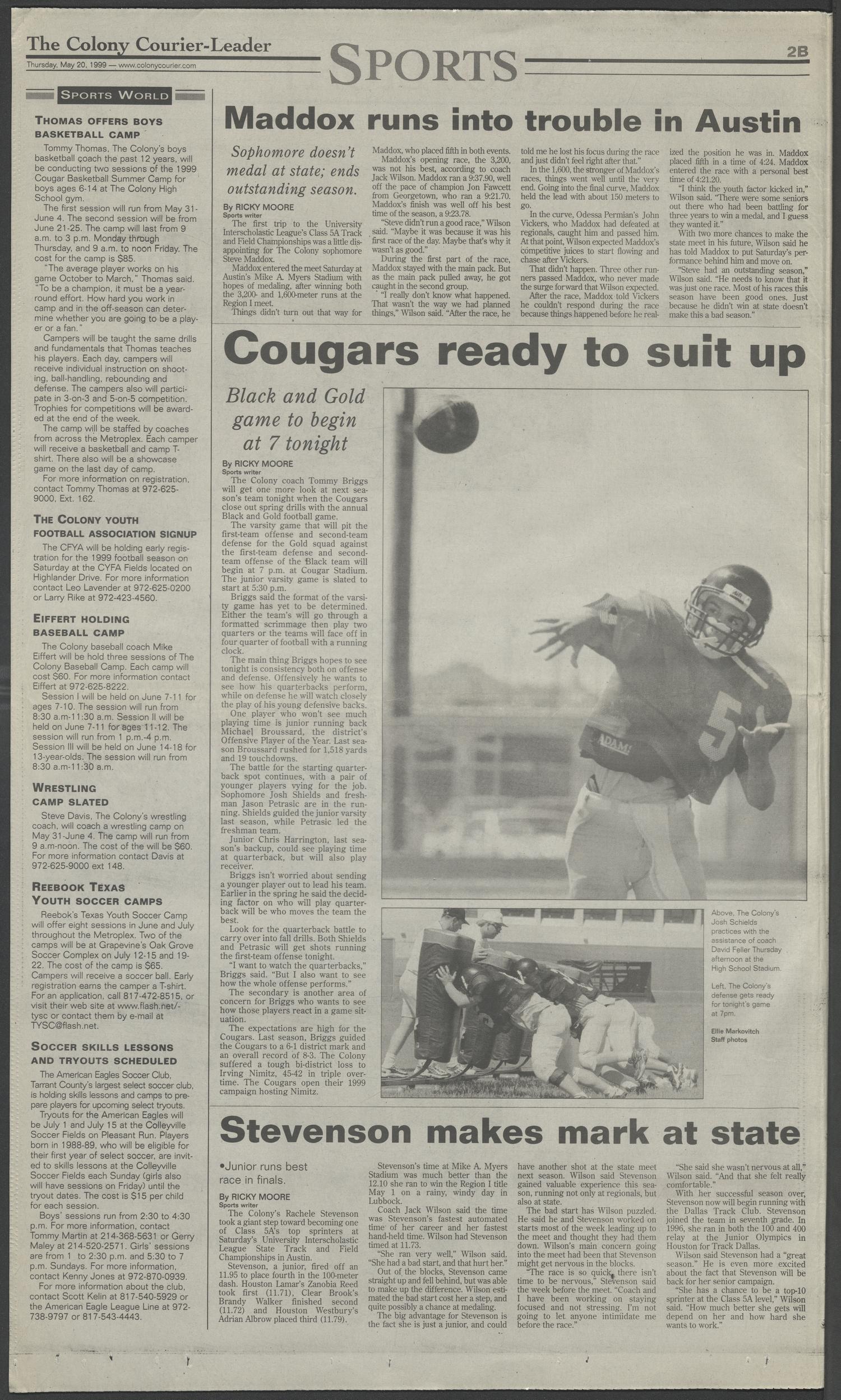 The Colony Courier-Leader (The Colony, Tex.), Vol. 17, No. 52, Ed. 1 Thursday, May 20, 1999
                                                
                                                    [Sequence #]: 12 of 41
                                                