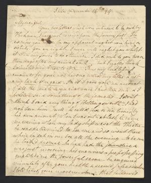 Primary view of object titled '[Letter from Elizabeth Upshur Teackle to her sister, Ann Upshur Eyre - December 16, 1799]'.