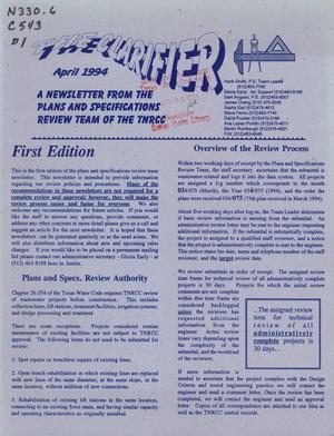 Primary view of object titled 'The Clarifier, Number 1, April 1994'.