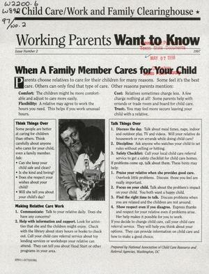 Primary view of object titled 'Working Parents Want to Know, Number 2, 1997'.