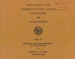 Texas Comptroller of Public Accounts Annual Report: 1966, Part 1B