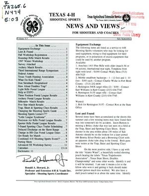 Primary view of object titled 'News and Views for Shooters and Coaches, Volume 5, July-September [1996]'.