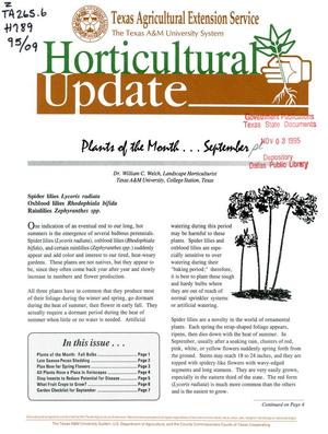 Primary view of object titled 'Horticultural Update, September 1995'.