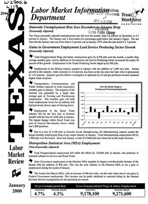 Primary view of object titled 'Texas Labor Market Review, January 2000'.