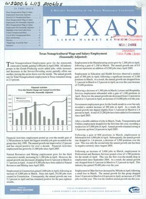 Primary view of object titled 'Texas Labor Market Review, May 2006'.