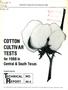 Report: Cotton Cultivar Tests for 1988 in Central and South Texas