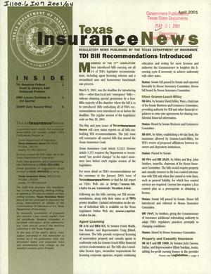 Primary view of object titled 'Texas Insurance News, April 2001'.