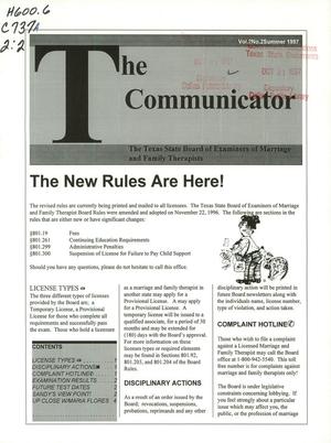Primary view of object titled 'The Communicator, Volume 2, Number 2, Summer 1997'.