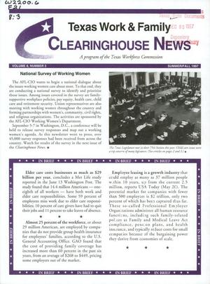 Primary view of object titled 'Texas Work & Family Clearinghouse News, Volume 8, Number 3, Summer/Fall 1997'.