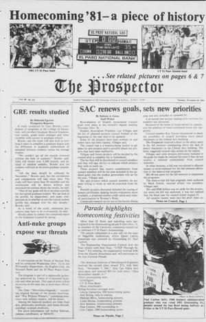 Primary view of object titled 'The Prospector (El Paso, Tex.), Vol. 48, No. 22, Ed. 1 Tuesday, November 10, 1981'.