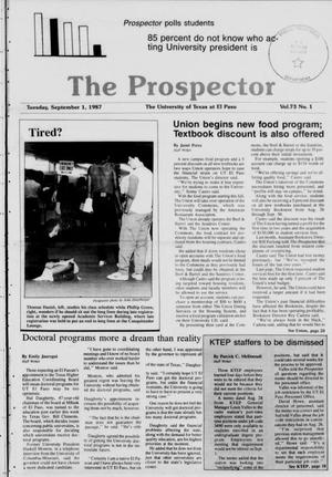 Primary view of object titled 'The Prospector (El Paso, Tex.), Vol. 73, No. 1, Ed. 1 Tuesday, September 1, 1987'.