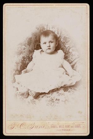 Primary view of object titled '[Portrait of an Unknown Baby in a Floral Chair]'.