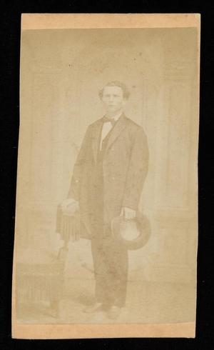 Primary view of object titled '[Portrait of an Unknown Man Holding a Hat]'.