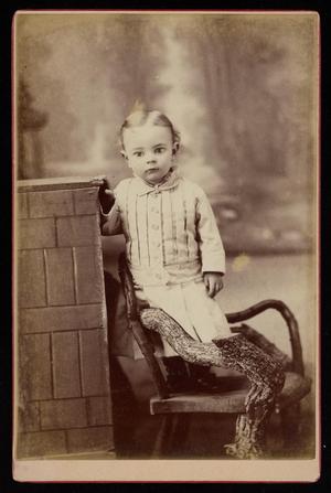 Primary view of object titled '[Portrait of an Unknown Child in a Rustic Chair]'.