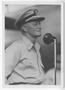 Photograph: [Admiral Chester W. Nimitz Stands at Microphone, #1]