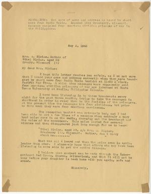 Primary view of object titled '[Letter from Cecelia McKie to Mrs. A. Blaine - May 3, 1943]'.