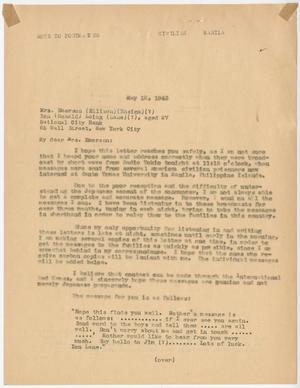 Primary view of object titled '[Letter from Cecelia McKie to Mrs. Emerson - May 12, 1943]'.