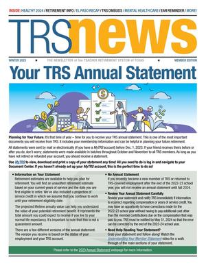 TRS News, Member Edition, Winter 2023
