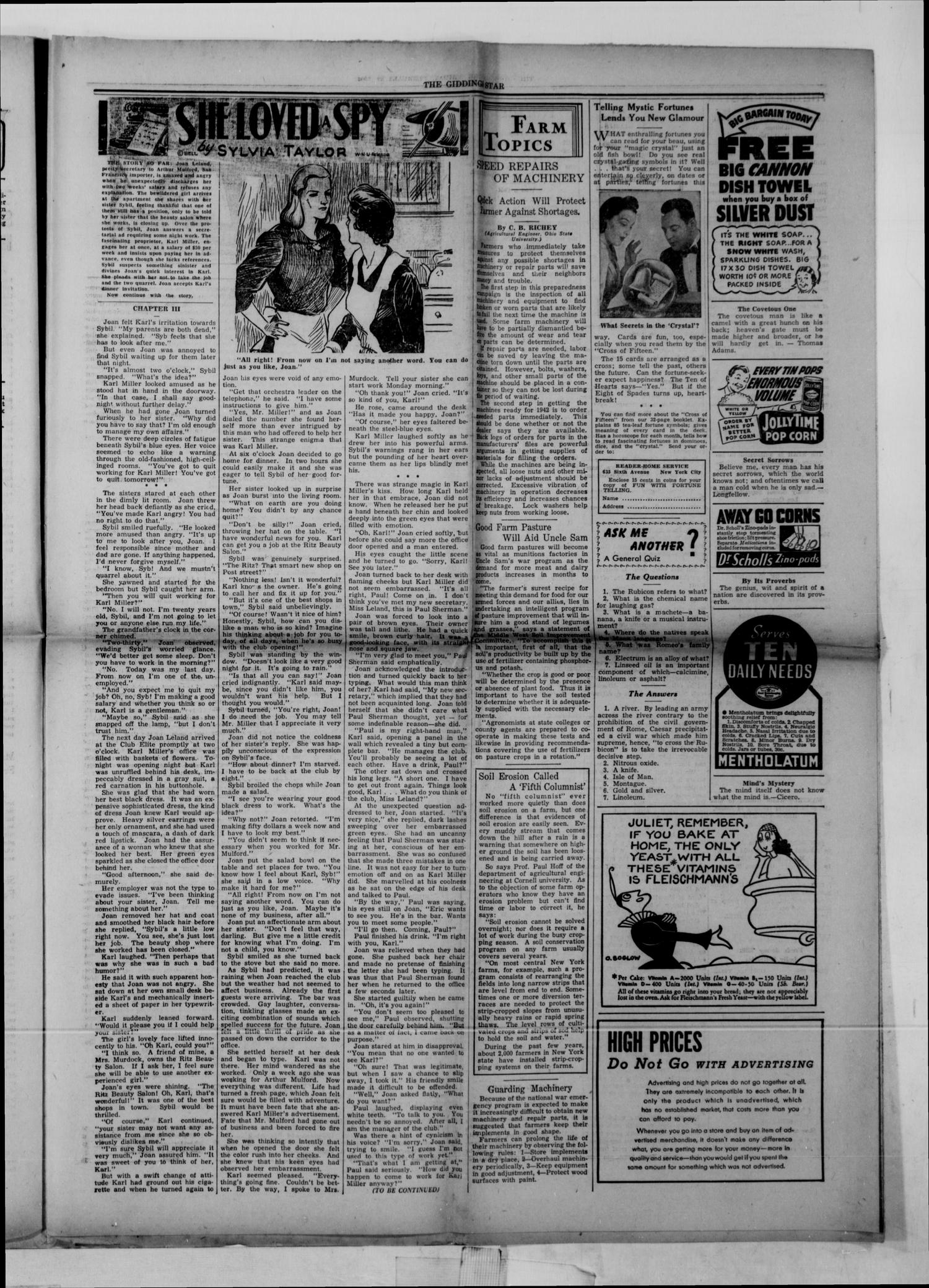The Giddings Star (Giddings, Tex.), Vol. 2, No. 47, Ed. 1 Friday, February 20, 1942
                                                
                                                    [Sequence #]: 3 of 8
                                                