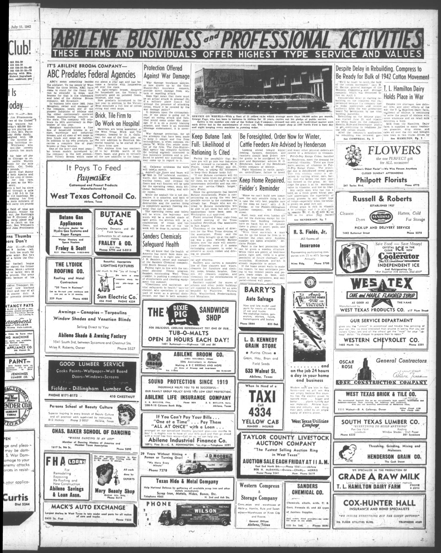 The Abilene Reporter-News (Abilene, Tex.), Vol. 61, No. 286, Ed. 2 Saturday, July 11, 1942
                                                
                                                    [Sequence #]: 3 of 8
                                                