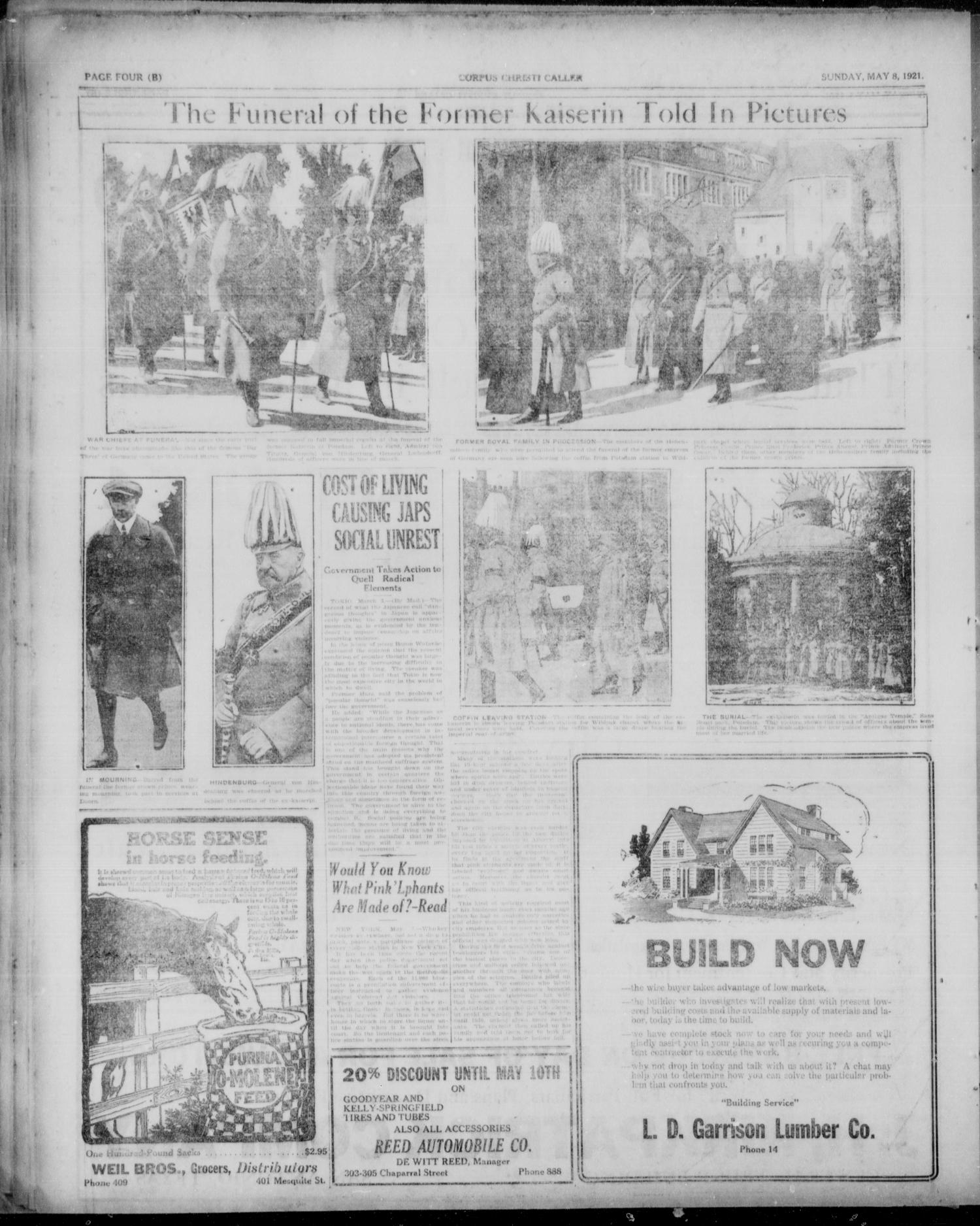 Corpus Christi Caller (Corpus Christi, Tex.), Vol. 23, No. 77, Ed. 1, Sunday, May 8, 1921
                                                
                                                    [Sequence #]: 16 of 18
                                                