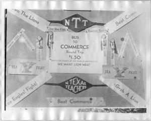 Primary view of object titled '[Advertisement for tickets to off-campus football game]'.