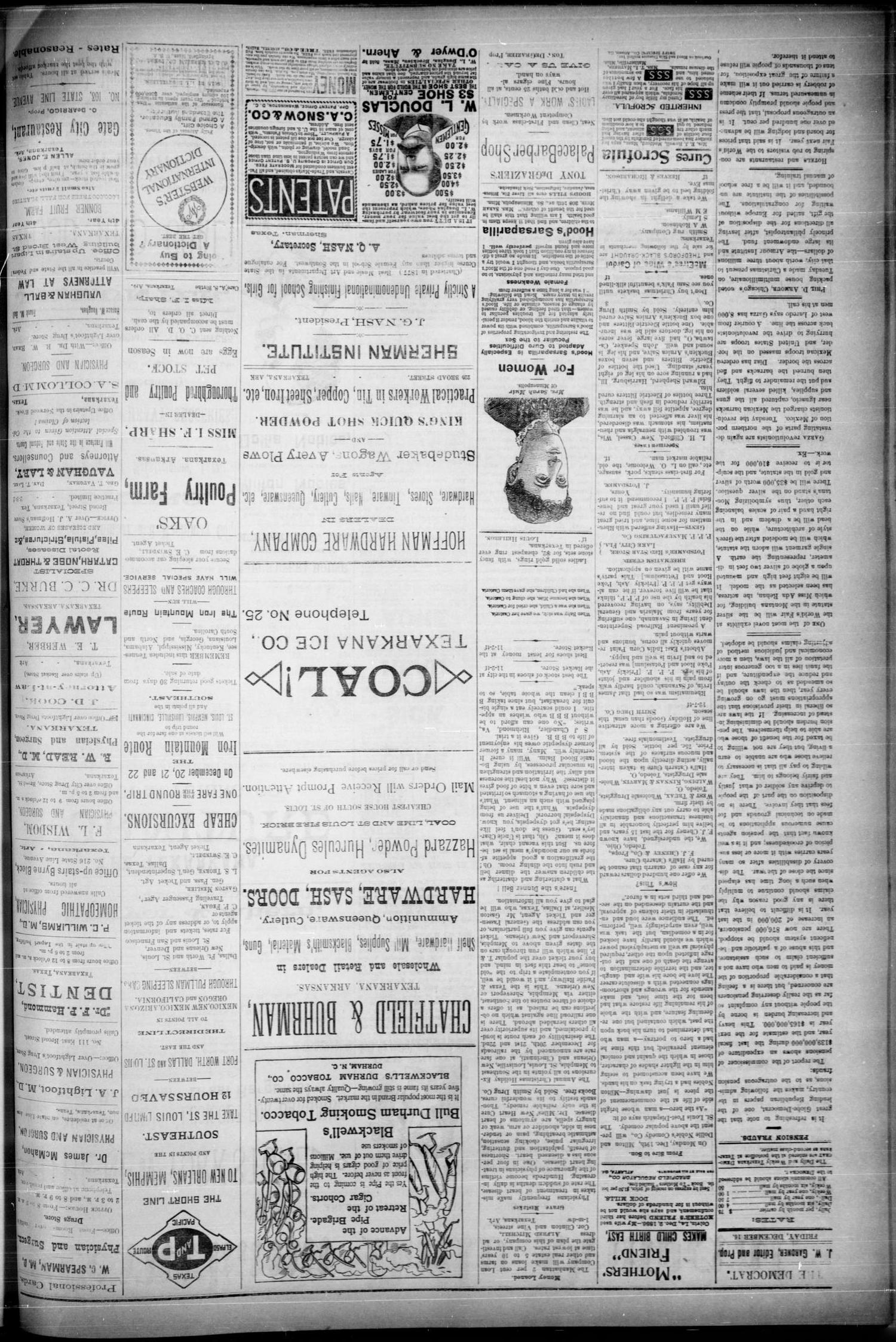 Texarkana Daily Democrat. (Texarkana, Ark.), Vol. 9, No. 112, Ed. 1 Friday, December 16, 1892
                                                
                                                    [Sequence #]: 2 of 4
                                                