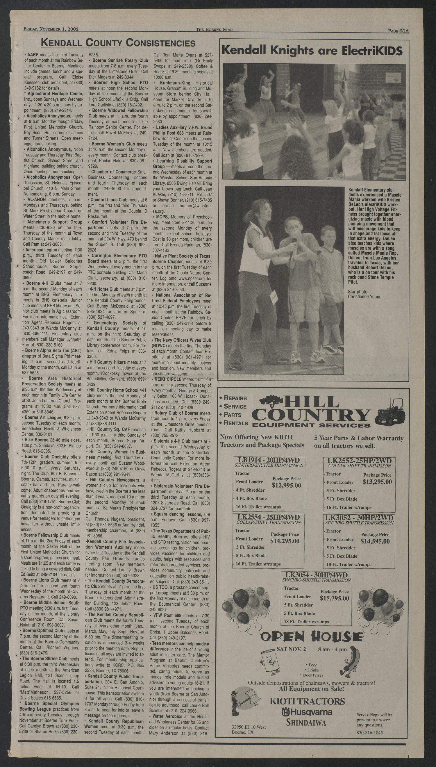 The Boerne Star (Boerne, Tex.), Vol. 97, No. 88, Ed. 1 Friday, November 1, 2002
                                                
                                                    [Sequence #]: 21 of 32
                                                