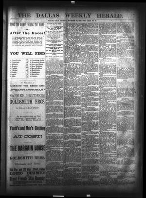 Primary view of object titled 'The Dallas Weekly Herald. (Dallas, Tex.), Vol. 32, No. 19, Ed. 1 Thursday, November 16, 1882'.