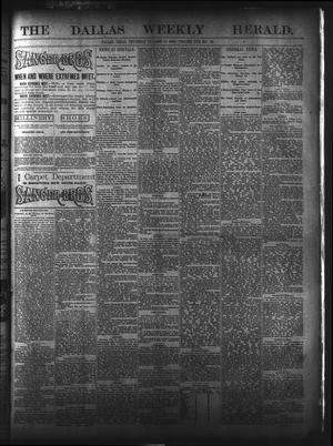 Primary view of object titled 'The Dallas Weekly Herald. (Dallas, Tex.), Vol. 30, No. 36, Ed. 1 Thursday, October 18, 1883'.