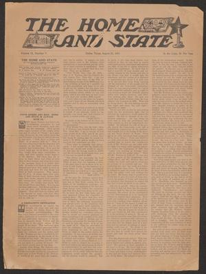 The Home and State (Dallas, Tex.), Vol. 13, No. 9, Ed. 1 Saturday, August 26, 1911