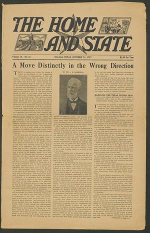 The Home and State (Dallas, Tex.), Vol. 14, No. 16, Ed. 1 Saturday, October 26, 1912