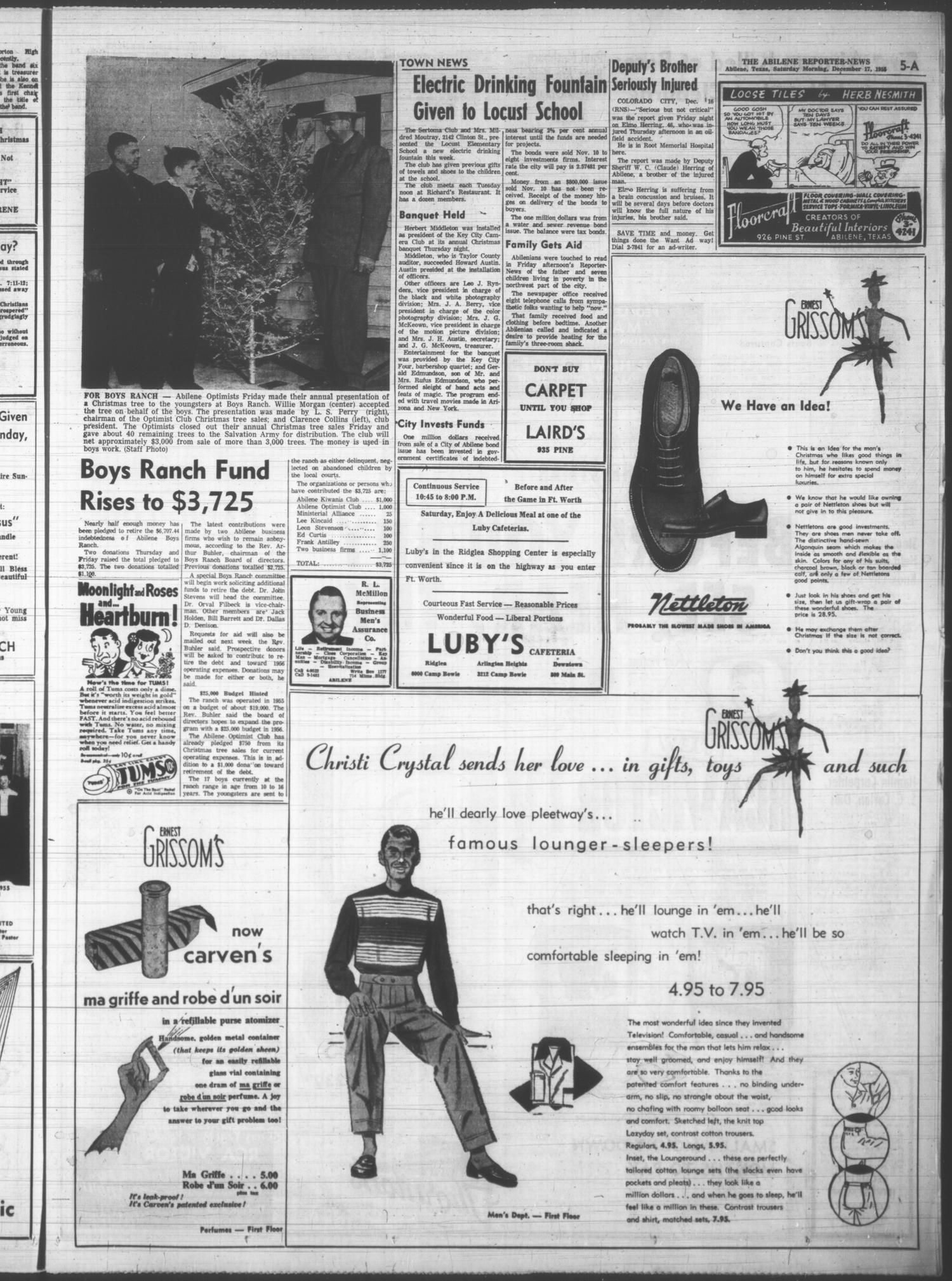 The Abilene Reporter-News (Abilene, Tex.), Vol. 75, No. 177, Ed. 1 Saturday, December 17, 1955
                                                
                                                    [Sequence #]: 5 of 22
                                                