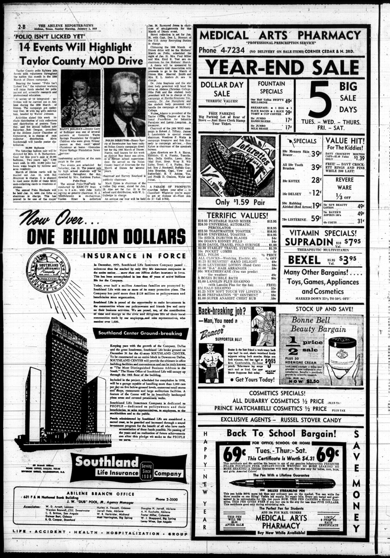 The Abilene Reporter-News (Abilene, Tex.), Vol. 75, No. 191, Ed. 1 Sunday, January 1, 1956
                                                
                                                    [Sequence #]: 16 of 70
                                                