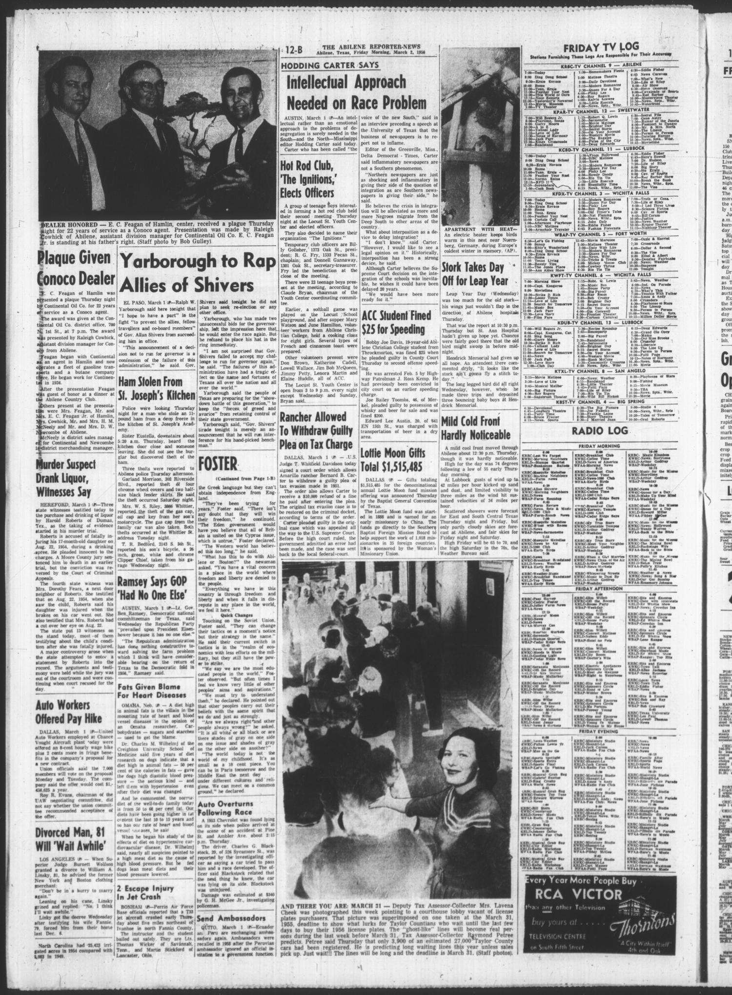 The Abilene Reporter-News (Abilene, Tex.), Vol. 75, No. 252, Ed. 1 Friday, March 2, 1956
                                                
                                                    [Sequence #]: 28 of 30
                                                