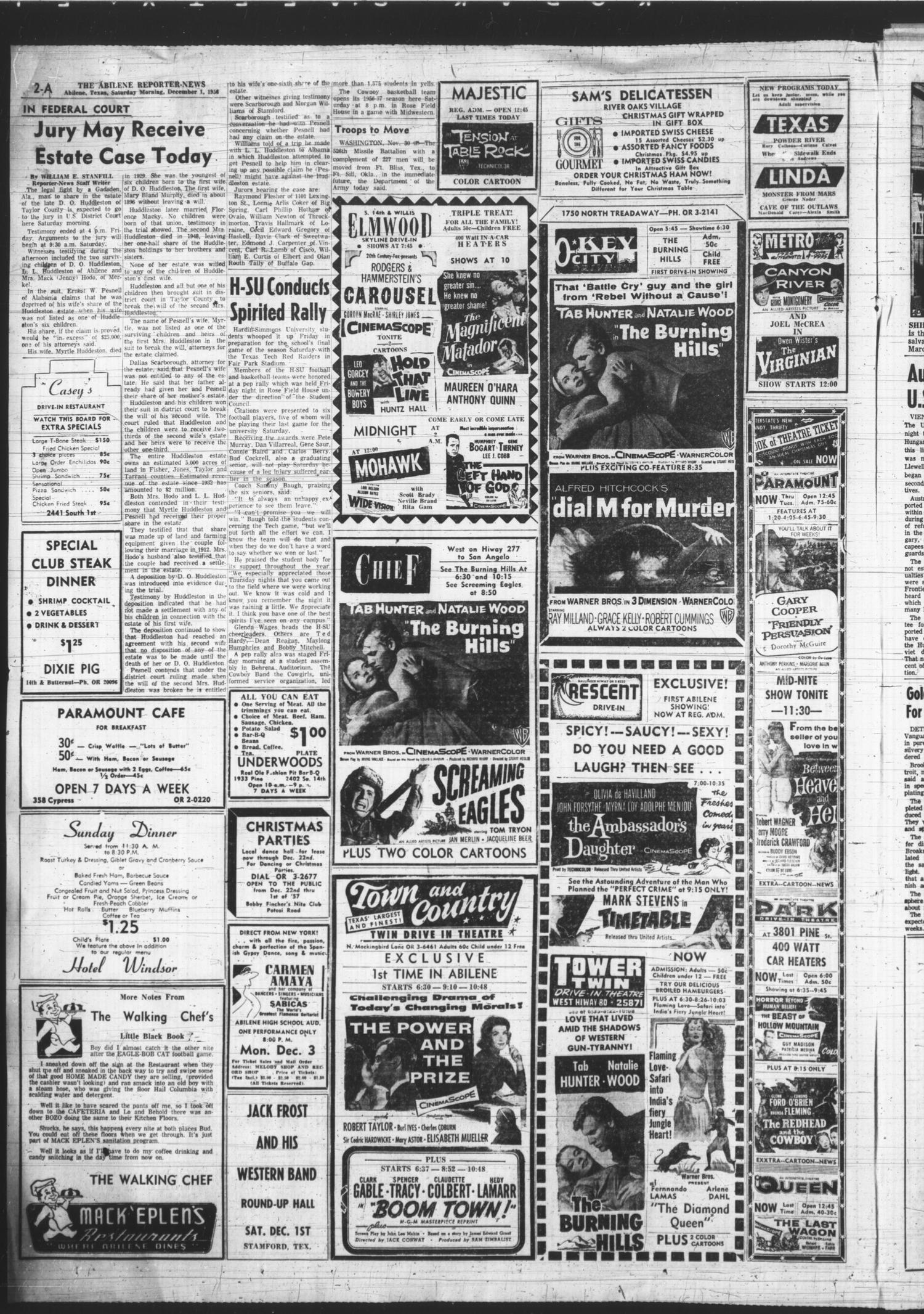 The Abilene Reporter-News (Abilene, Tex.), Vol. 76, No. 167, Ed. 1 Saturday, December 1, 1956
                                                
                                                    [Sequence #]: 2 of 24
                                                