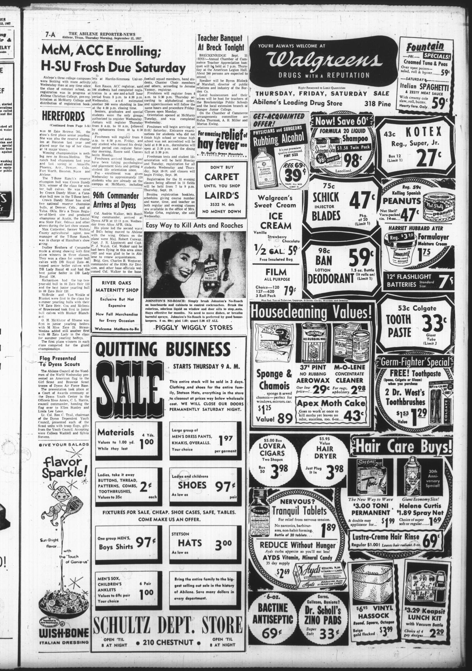 The Abilene Reporter-News (Abilene, Tex.), Vol. 77, No. 87, Ed. 1 Thursday, September 12, 1957
                                                
                                                    [Sequence #]: 7 of 38
                                                