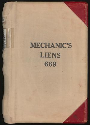 Primary view of object titled 'Travis County Deed Records: Deed Record 669 - Mechanics Liens'.