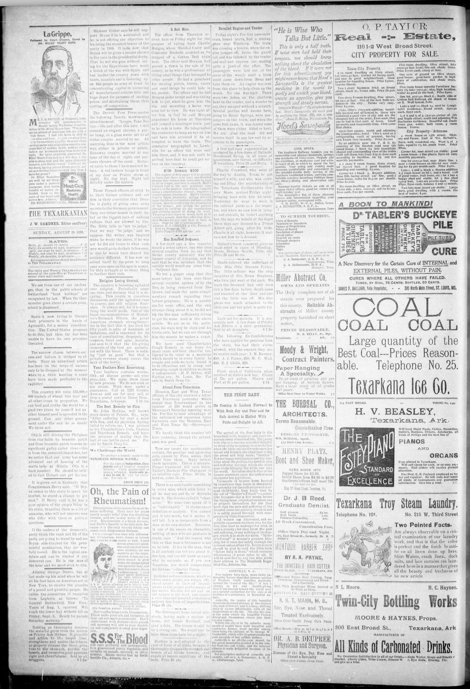 The Daily Texarkanian. (Texarkana, Ark.), Vol. 16, No. 9, Ed. 1 Sunday, August 20, 1899
                                                
                                                    [Sequence #]: 2 of 4
                                                