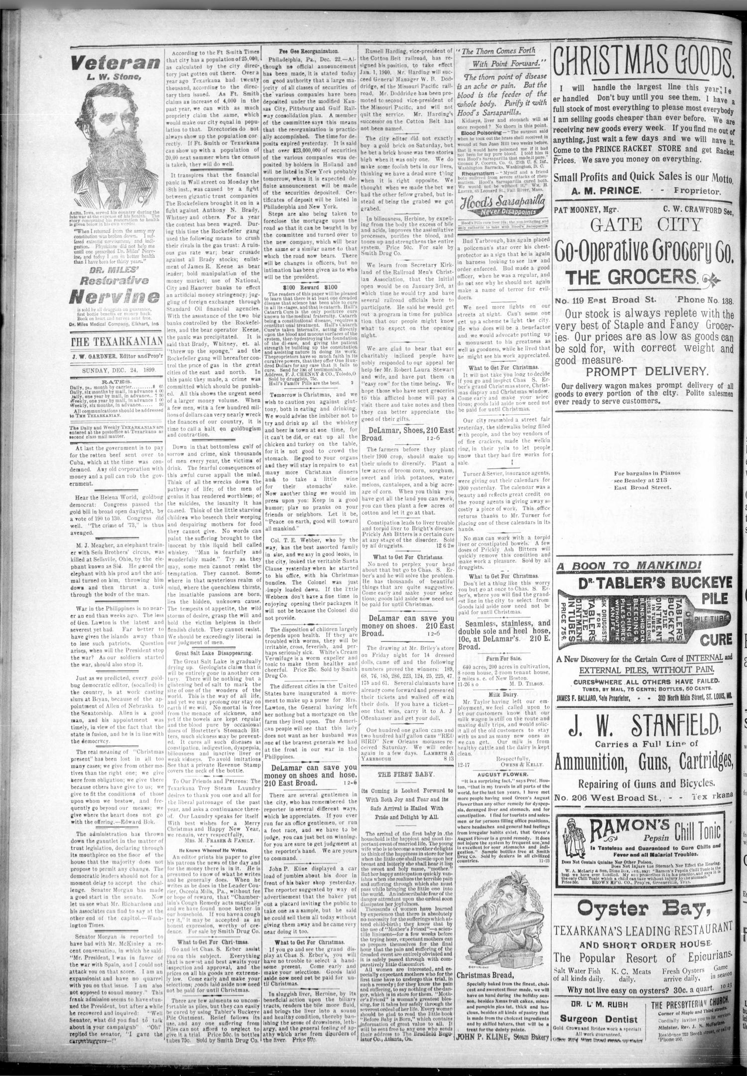 The Daily Texarkanian. (Texarkana, Ark.), Vol. 16, No. 112, Ed. 1 Sunday, December 24, 1899
                                                
                                                    [Sequence #]: 2 of 4
                                                
