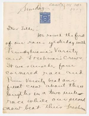 Primary view of object titled '[Letter from Chester W. Nimitz to William Nimitz, May 1, 1904]'.