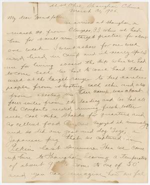 Primary view of object titled '[Letter from Chester W. Nimitz to Charles Henry Nimitz, March 31, 1906]'.