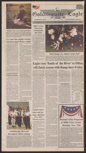 Primary view of object titled 'The Goldthwaite Eagle (Goldthwaite, Tex.), Vol. 108, No. 18, Ed. 1 Thursday, November 7, 2002'.