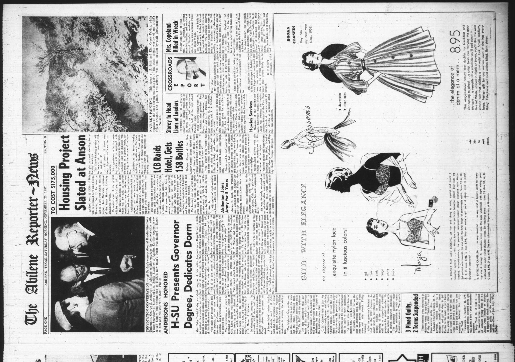 The Abilene Reporter-News (Abilene, Tex.), Vol. 77, No. 159, Ed. 1 Saturday, November 23, 1957
                                                
                                                    [Sequence #]: 11 of 18
                                                
