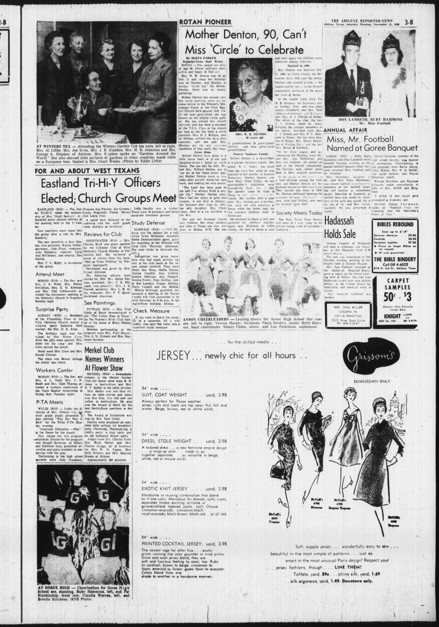 The Abilene Reporter-News (Abilene, Tex.), Vol. 78, No. 154, Ed. 1 Saturday, November 15, 1958
                                                
                                                    [Sequence #]: 15 of 22
                                                
